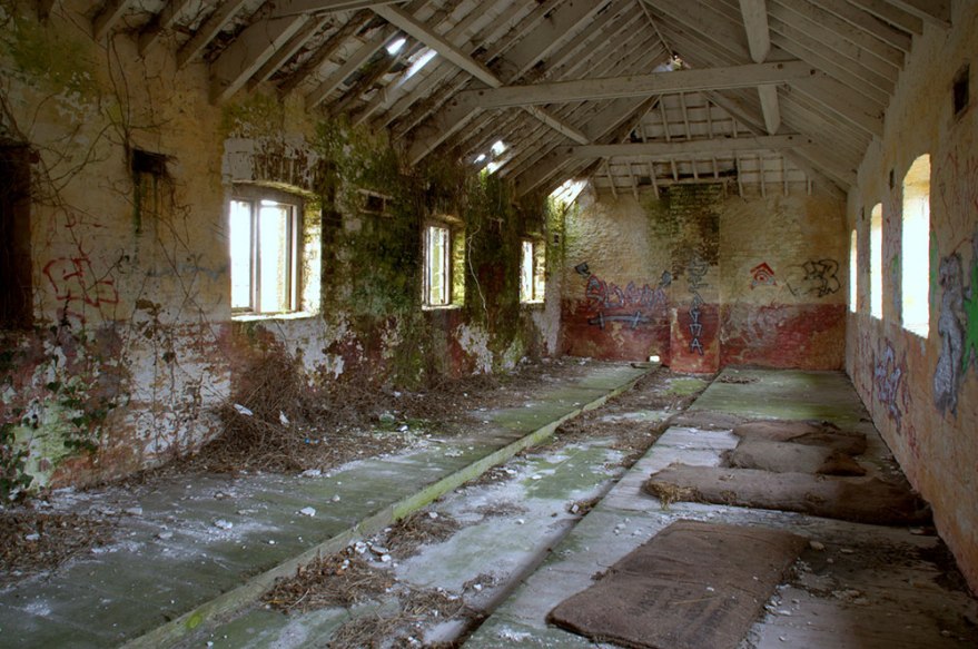 Sack beds in workhouse dormitory